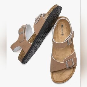 Torotto sz 9 Womens Sandals w Cork Footbed Open Toe Adjustable Webbing Athletic
